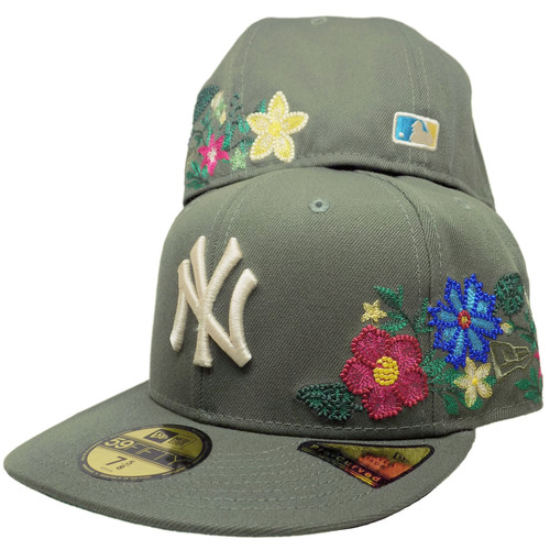 New York Yankees New Era Tonal Floral 59Fifty Fitted Hat - Olive, Cream, Multi