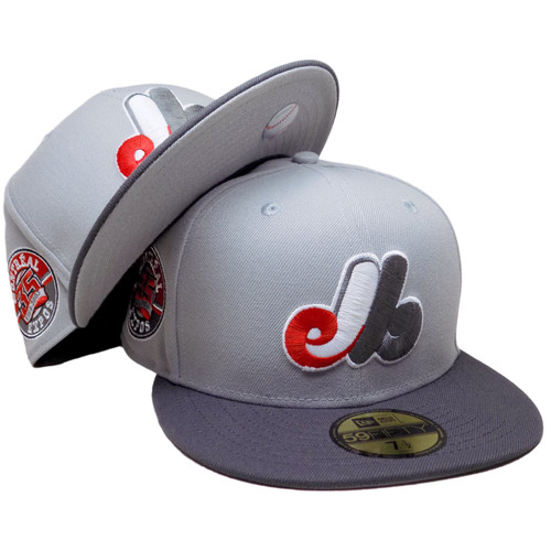 Montreal Expos 35th Ann. Custom New Era 59Fifty Fitted - Lt. Gray, Graphite, Red