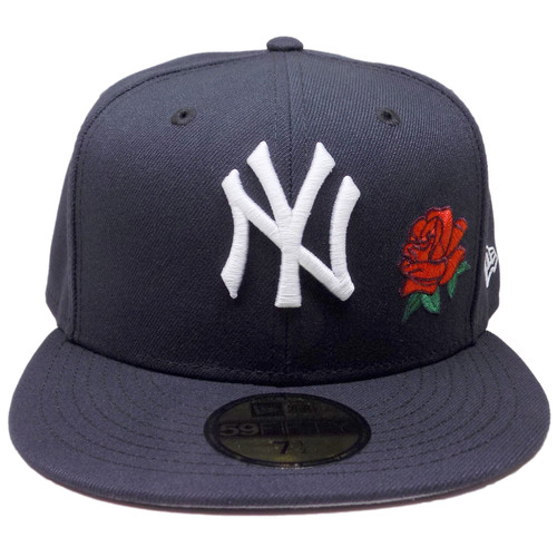 New York Yankees Rose Custom New Era 59Fifty Fitted - Navy, White, Red