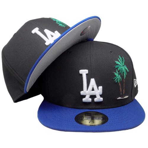 Los Angeles Dodgers Palm Tree Custom New Era Fitted - Black, Royal, White