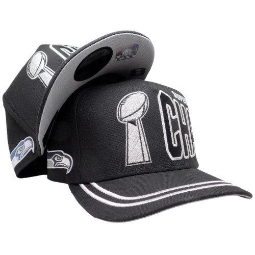 Seattle Seahawks Superbowl Champs 9Fifty AF Snapback - Black, Silver, Lime