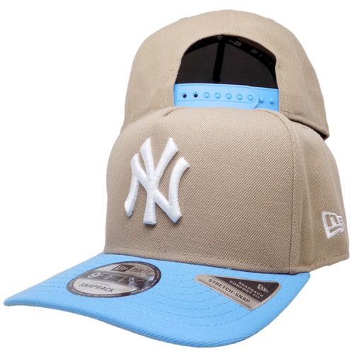 New York Yankees 2000 Champs Custom 9Fifty AF Snapback - Khaki, Sky, White