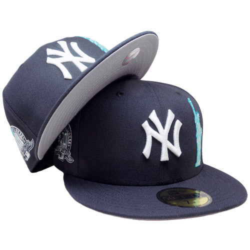 NY Yankees Custom Statue 27 Champs 59Fifty Fitted - Navy, White, Teal