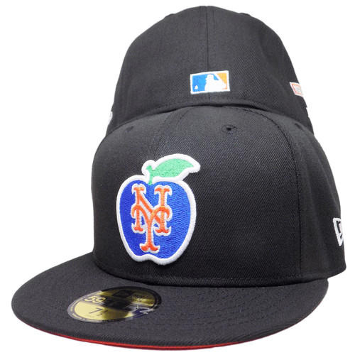 New York Mets 25 Ann. Apple Custom 59Fifty Fitted - Black, Orange, Royal