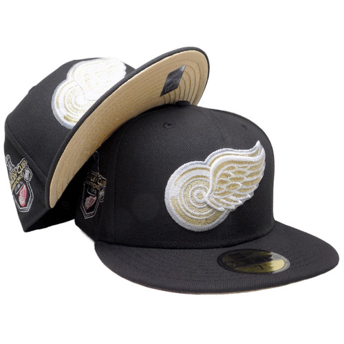 Detroit Red Wings 2008 Champs Custom 59Fifty Fitted - Black, Gold, White