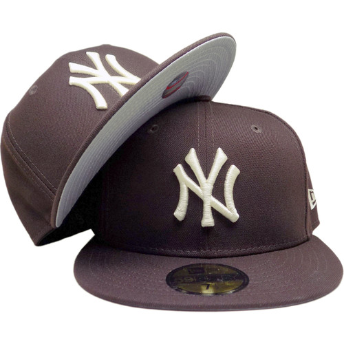 New York Yankees Custom New Era 59Fifty Fitted - Dark Brown, Beige, Gray
