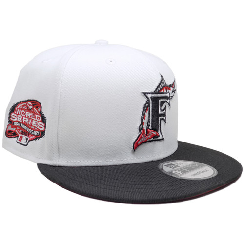 Florida Marlins 100 Ann. Custom New Era 9Fifty Snapback - White, Black, Red