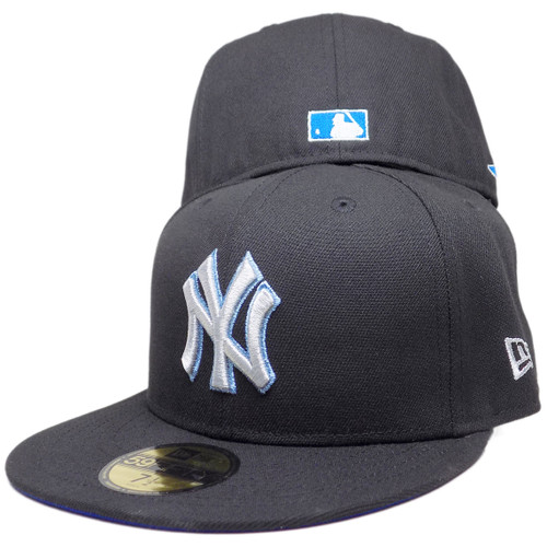 New York Yankees 27 Champs Custom 59Fifty Fitted - Black, Royal, Sky Blue