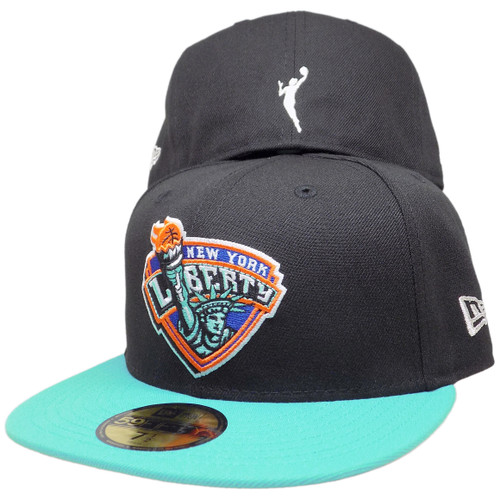 New York Liberty Custom WNBA New Era 59Fifty Fitted - Black, Teal, Orange