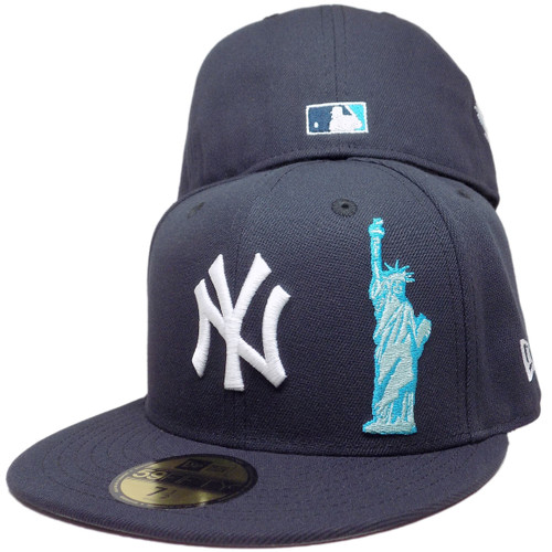 NY Yankees Custom Statue 1949 Laurel 59Fifty Fitted - Navy, White, Teal