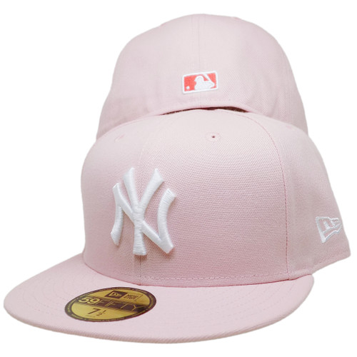 New York Yankees Custom 59Fifty Fitted - Pink Rouge, Hot Pink, White