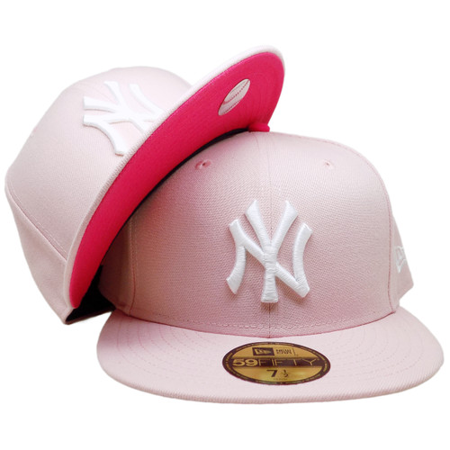 New York Yankees Custom 59Fifty Fitted - Pink Rouge, Hot Pink, White