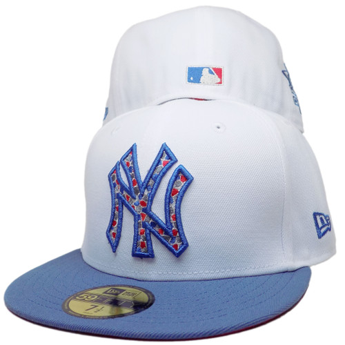 New York Yankees 00 Champs Custom NE 59Fifty Fitted - White, Gray, Blue
