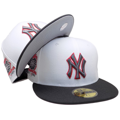 New York Yankees 00 Champs Custom NE 59Fifty Fitted - White, Black, Red