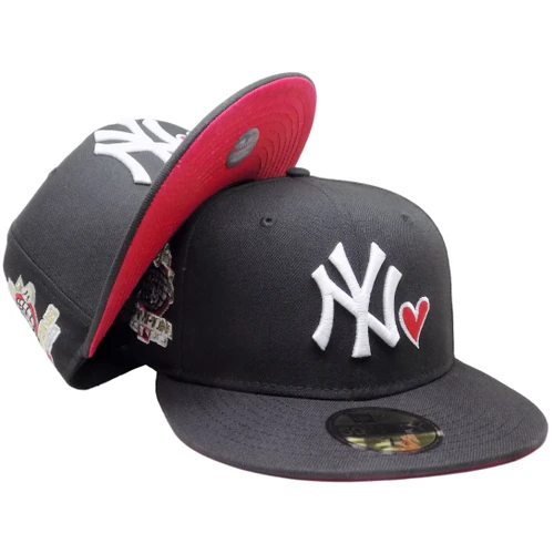 NY Yankees Heart 2000 Champs Custom 59FIFTY Fitted – Black, Red, White