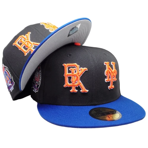 NY Mets Cyclones Custom New Era 59FIFTY Fitted Hat – Black, Royal, Orange