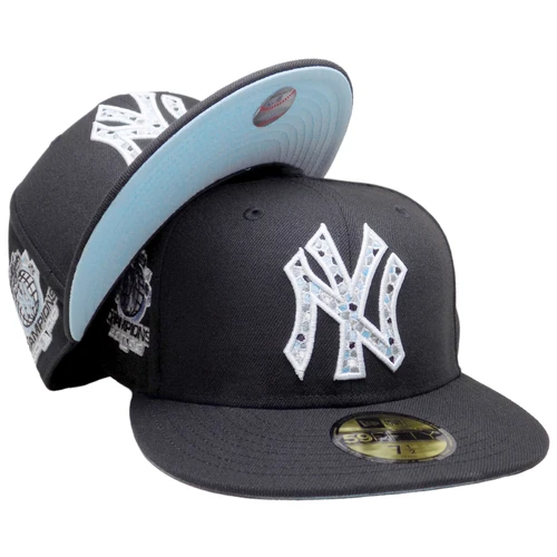 New York Yankees 2000 Champs Custom 59FIFTY Fitted - Black, Sky Blue, White