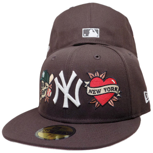 New York Yankees Custom Tattoo Art 59FIFTY Fitted – Brown, Pink, Multi