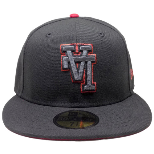 LA Dodgers Custom Upside Down Block LA 59FIFTY Fitted – Metallic Black, Red