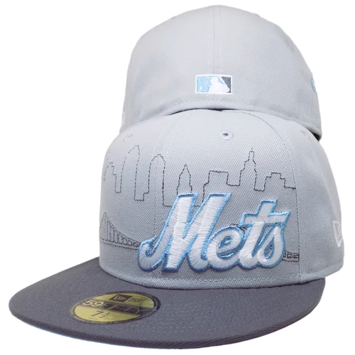 New York Mets Custom Skyline 25th Ann. 59FIFTY Fitted – Gray, Graphite, Sky