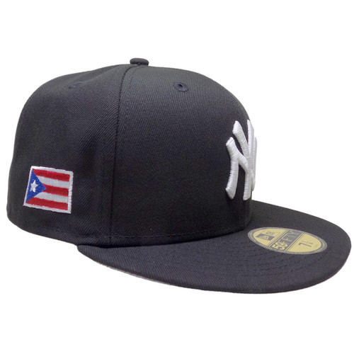 New York Yankees PR Flag Custom 59FIFTY Fitted – Black, White, Gray