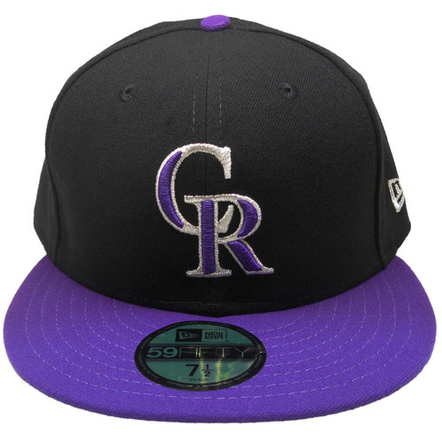 Colorado Rockies New Era Alternate Onfield Fitted Hat - Black, Varsity Purple