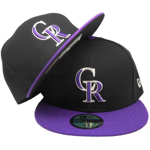 Colorado Rockies New Era Alternate Onfield Fitted Hat - Black, Varsity Purple