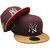 New York Yankees 99 WS Custom New Era Fitted - Maroon, Lt. Brown, Gold