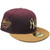 New York Yankees 99 WS Custom New Era Fitted - Maroon, Lt. Brown, Gold