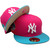 New York Yankees 1999 WS Custom New Era Fitted - Hot Pink, Teal, White