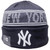 New York Yankees KIDS Sport Knit New Era Fleece Beanie - Navy, White, Gray