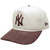 New York Yankees New Era Suede Visor 9Fifty AF Strapback - Cream, Brown