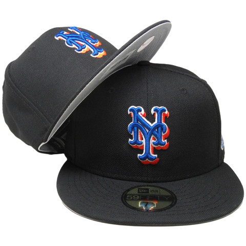 new york mets black fitted hat