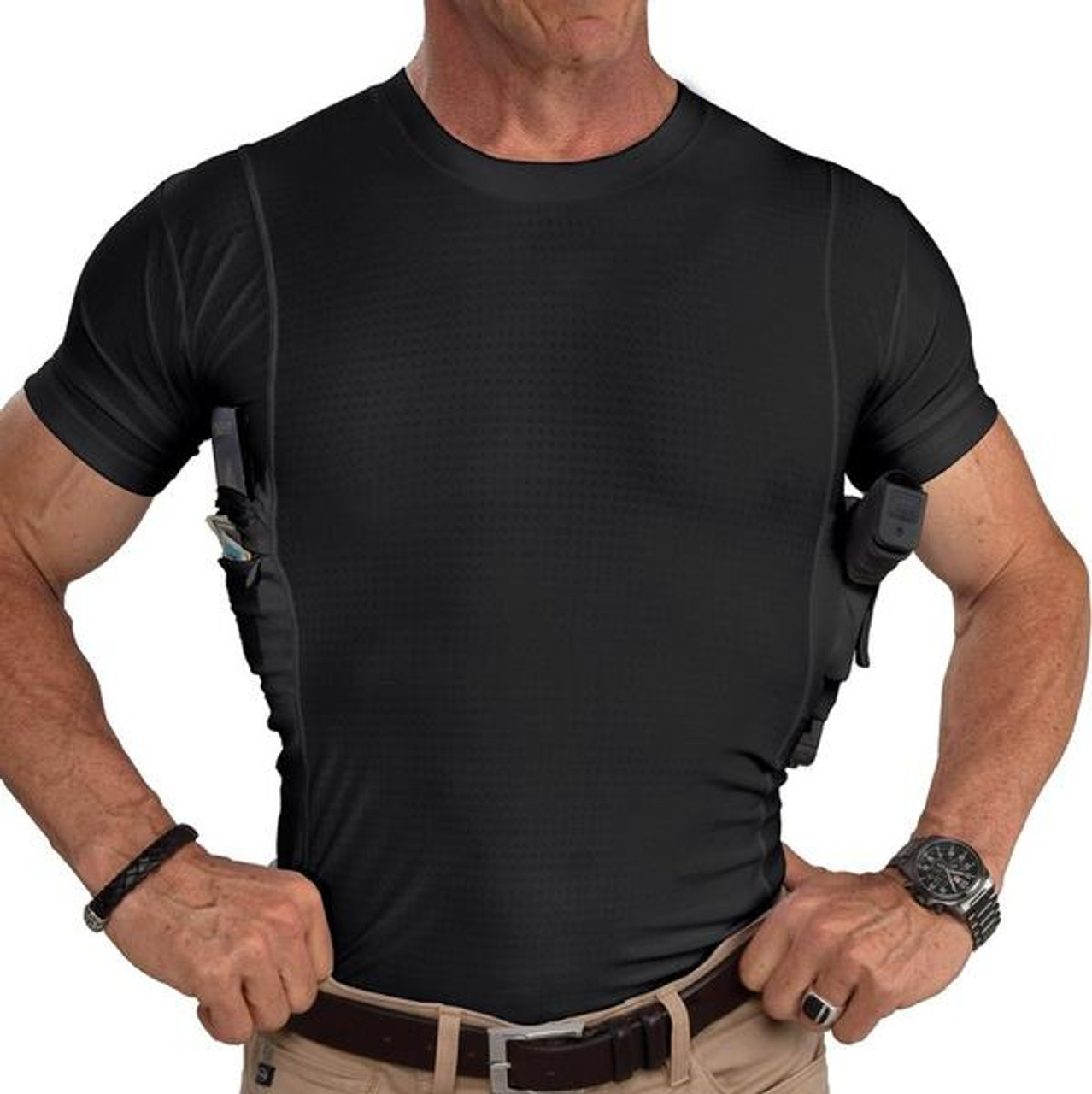 Holster Concealed Carry Executive Crew Neck Shirt. Undertech secure