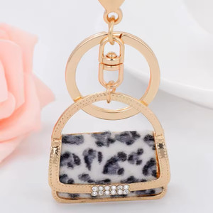 Leopard Print Keychain Urban Moxy Purse Bling 