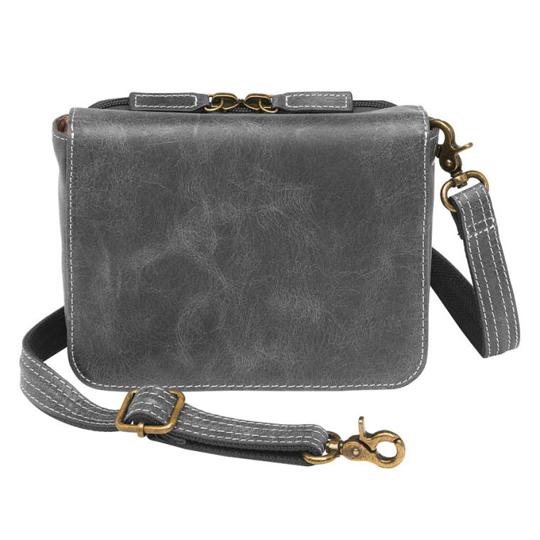 Distressed Buffalo Leather Cross Body Organizer