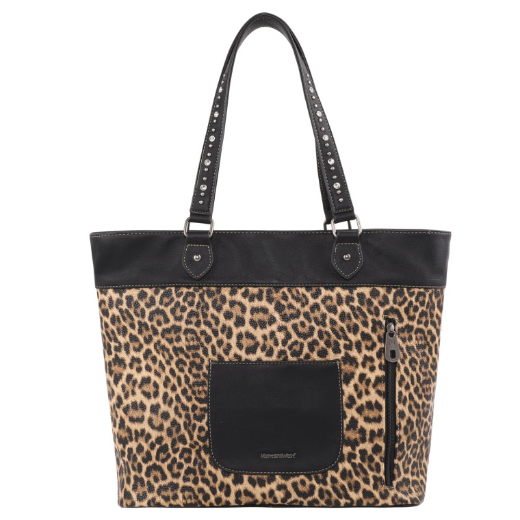 Leopard Print Concealed Carry Wide Tote