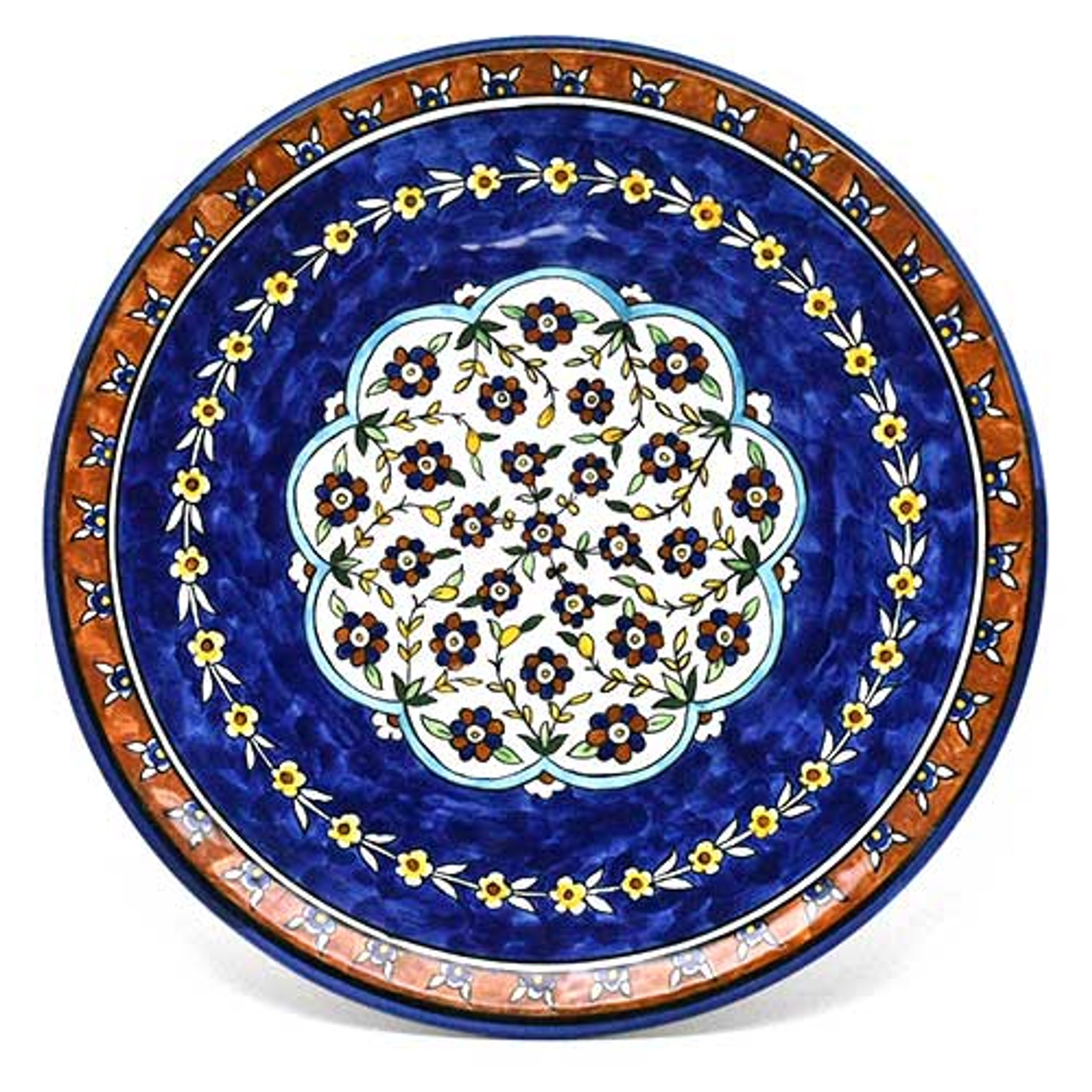 Jerusalem flowers blue plate