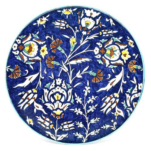Cobalt blue floral Seder plate