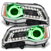 Oracle Lighting 2011-2014 Chrysler 300C Non-HID Pre-Assembled LED Halo Headlights - (Chrome Housing) - Green - 7728-004
