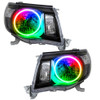 Oracle Lighting 2005-2011 Toyota Tacoma Pre-Assembled LED Halo Headlights - (Black Housing) - ColorSHIFT - w/No Controller - 8161-334