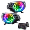 Oracle Lighting 2012-2015 Toyota Tacoma Pre-Assembled LED Halo Headlights - (Chrome Housing) - ColorSHIFT - w/2.0 Controller - 8163-333