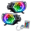 Oracle Lighting 2012-2015 Toyota Tacoma Pre-Assembled LED Halo Headlights - (Chrome Housing) - ColorSHIFT - w/Simple Controller - 8163-504