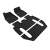 3D MAXpider Custom Fit ELEGANT Floor Mat (Black) Compatible for Tesla Model X 6-SEAT 2022-2024 - Full Set - L1TL04304709