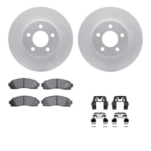 R1 Concepts Disc Brake Rotor Set - Carbon Coated with Super Duty Pads and Hardware for 2001 - 2005 Ford - WDXH1-99146
