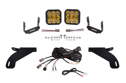Diode Dynamics SS5 Bumper LED Pod Light Kit for 2021-2022 Ford F-150, Pro Yellow Combo - DD7331