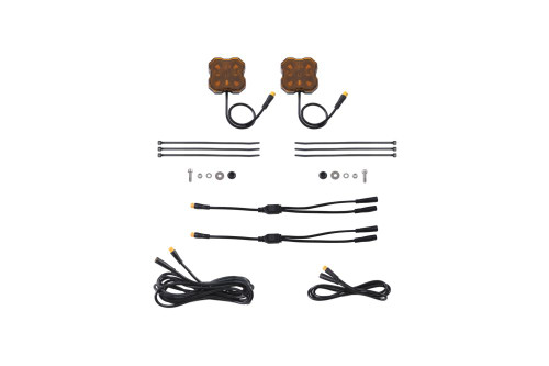 Diode Dynamics Stage Series Single-Color LED Rock Light Amber M8 (2-pack) - DD7457
