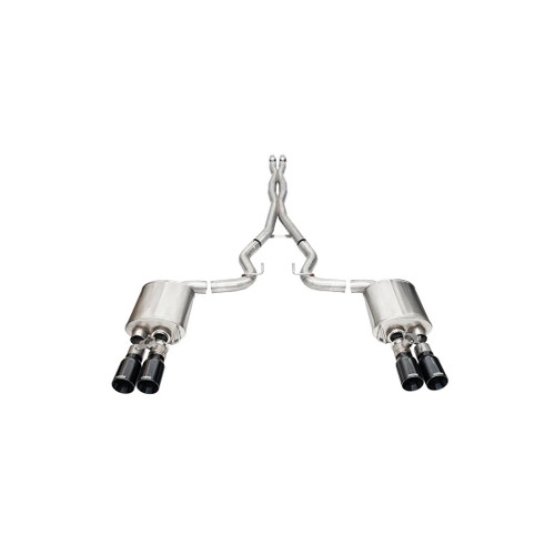 Corsa 2024+ Ford Mustang V8 5.0L 3in Cat-Back Exhaust System w/ Twin 4in Black Straight Tips - 21260BLK