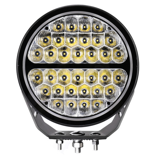 Go Rhino Xplor Blackout Series Round LED Sgl Driving Kit w/DRL (Surface/Thread Stud Mnt) 9in. - Blk - 751700911DRS Photo - Primary