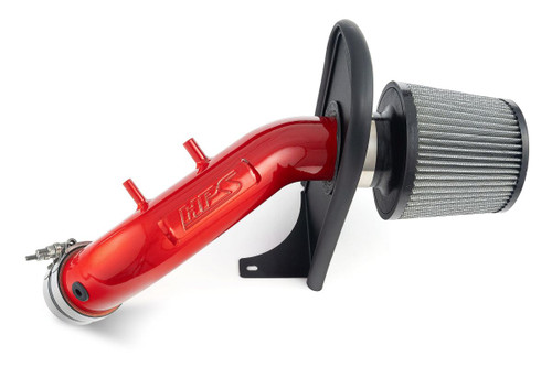 HPS Performance Red Air Intake Kit with Heat Shield, 2003-2006 Honda Accord 2.4L without MAF sensor - 827-737R